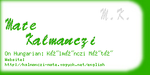 mate kalmanczi business card